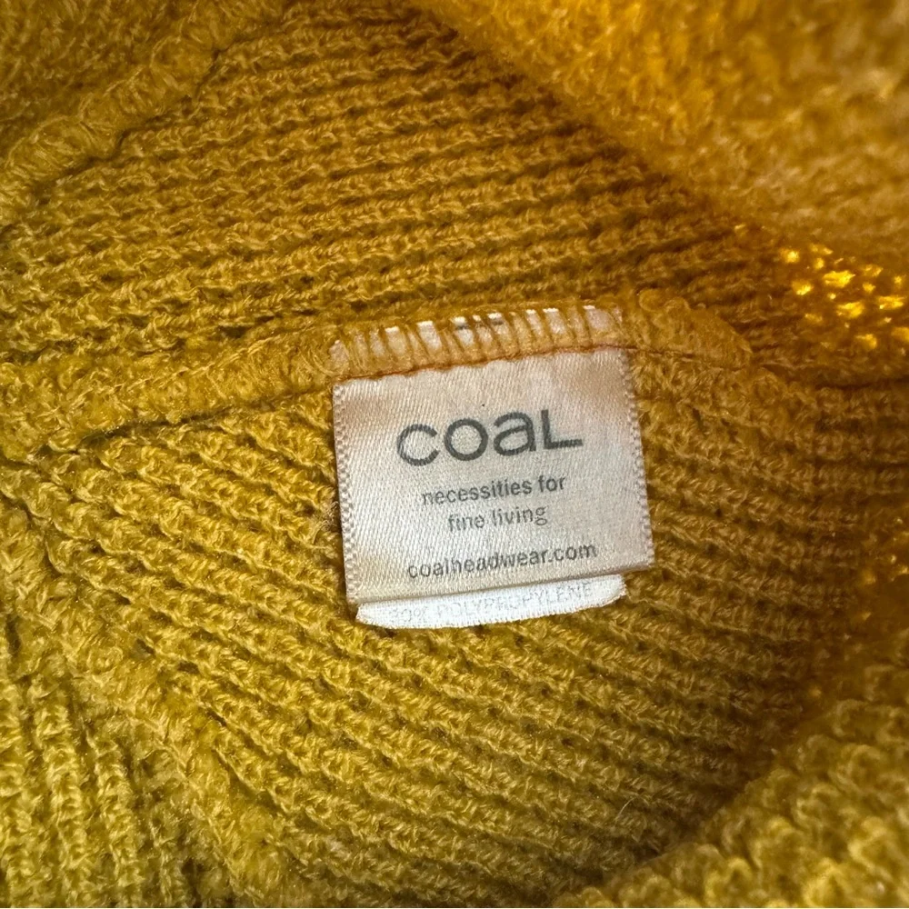 Coal Mustard Yellow Waffle Knit Beanie Rainbow Trees Patch Outdoor Hiking Unisex